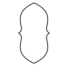 Islamic Vertical Frame Design Thin Line Black stroke silhouettes Design pictogram symbol visual illustration