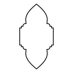 Islamic Vertical Frame Design Thin Line Black stroke silhouettes Design pictogram symbol visual illustration