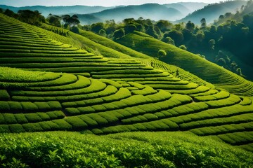 tea plantation , Green tea plantation stock photo