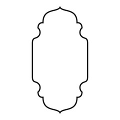 Islamic Vertical Frame Design Thin Line Black stroke silhouettes Design pictogram symbol visual illustration