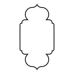Islamic Vertical Frame Design Thin Line Black stroke silhouettes Design pictogram symbol visual illustration