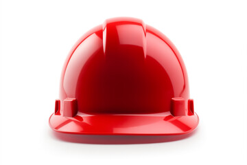 Fototapeta premium construction helmet red, isolated on white background
