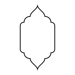 Islamic Vertical Frame Design Thin Line Black stroke silhouettes Design pictogram symbol visual illustration