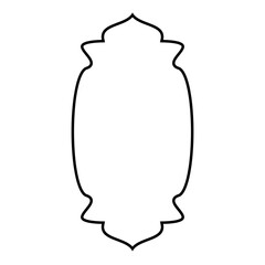 Islamic Vertical Frame Design Thin Line Black stroke silhouettes Design pictogram symbol visual illustration