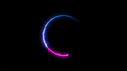 abstract beautiful loading circle blue color neon light background illustration.	
