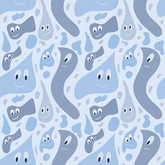 seamless, pattern, pattern, droplets, kawaii, blue, flowing, texture6 universal for background, card, package, website, packaging