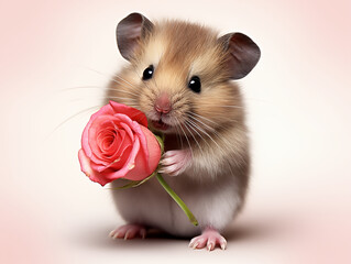 hamster with rose