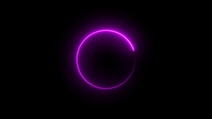 abstract purple color neon light loading circle icon illustration background
