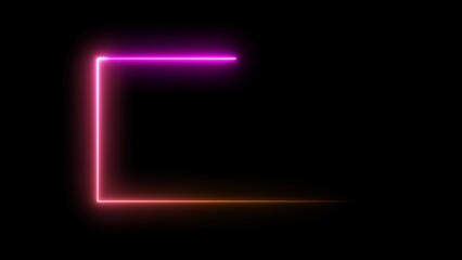 Abstract beautiful neon rectangle frame illustration background