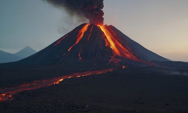 vulcano in eruzione