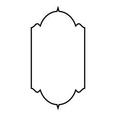Islamic Vertical Frame Design Thin Line Black stroke silhouettes Design pictogram symbol visual illustration