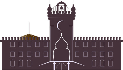 Obraz premium Castello di Sammezzano illustrazione realizzata con Illustrator 