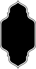Islamic Vertical Frame Design Glyph with outline Black Filled silhouettes Design pictogram symbol visual illustration