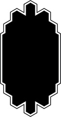 Islamic Vertical Frame Design Glyph with outline Black Filled silhouettes Design pictogram symbol visual illustration