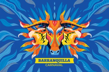Foto op Canvas Colorful background for the Colombian Barranquilla Carnival © defarmerdesign