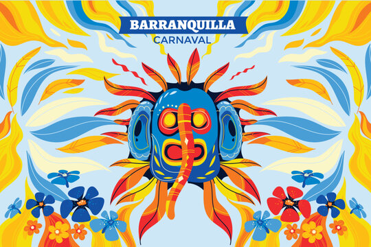 Colorful background for the Colombian Barranquilla Carnival