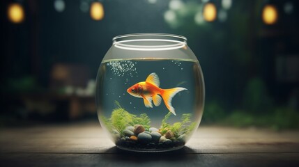 Image of a pet fish in an aquarium This picture shows.Generative AI - obrazy, fototapety, plakaty