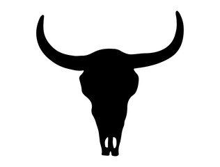 Cow skulls silhouette vector art white background