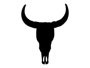 Cow skulls silhouette vector art white background