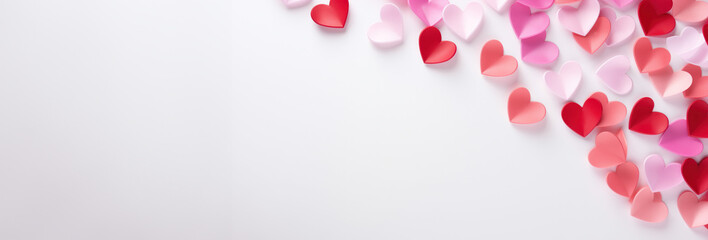 Hearts Adorn White Space, Valentine’s Love Concept