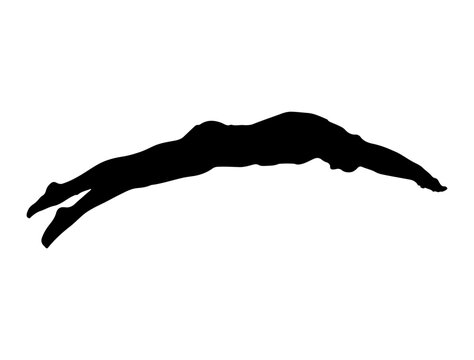 Swimmer silhouette vector art white background