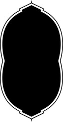 Islamic Vertical Frame Design Glyph with outline Black Filled silhouettes Design pictogram symbol visual illustration