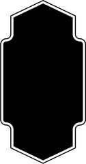 Islamic Vertical Frame Design Glyph with outline Black Filled silhouettes Design pictogram symbol visual illustration