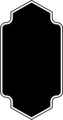 Islamic Vertical Frame Design Glyph with outline Black Filled silhouettes Design pictogram symbol visual illustration