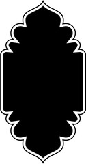 Islamic Vertical Frame Design Glyph with outline Black Filled silhouettes Design pictogram symbol visual illustration