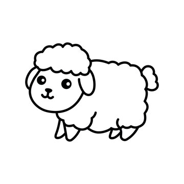 Sheep color element. Hand drawn animals.