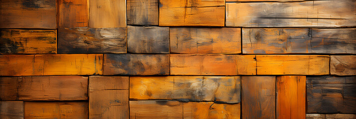 Barnwood background - painted orange    - worn and faded - rustic - 3-D