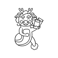 Obraz premium Happy Chinese dragon illustration. Happy new year 2024.