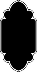 Islamic Vertical Frame Design Glyph with outline Black Filled silhouettes Design pictogram symbol visual illustration
