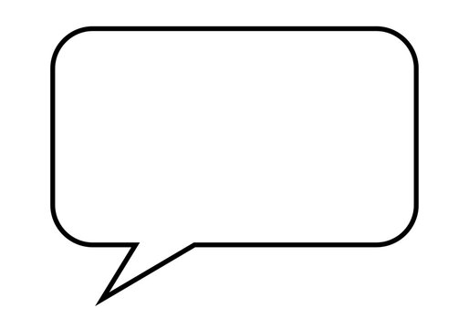 Icono negro de un bocadillo vac&iacute;o de hablar.