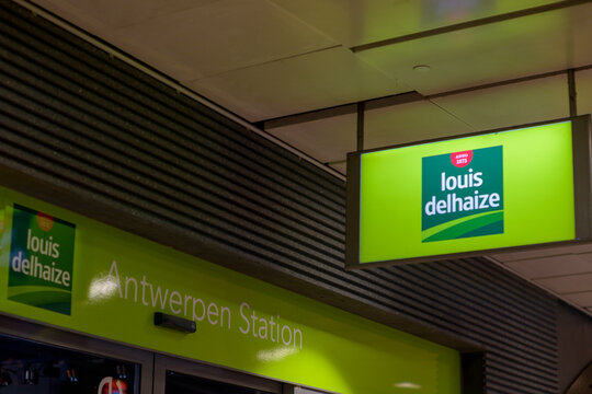 View on Louis Delhaize supermarket chain store logo