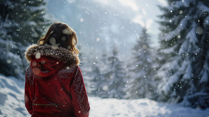Fototapeta na wymiar woman in snow