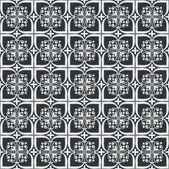 Black and white arabic geometric seamless pattern, vector background, texture 