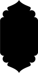 Islamic Vertical Frame Design Glyph Black Filled silhouettes Design pictogram symbol visual illustration