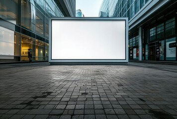 Blank billboard in a city of courtyard - obrazy, fototapety, plakaty