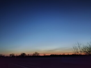 sunset over the field
