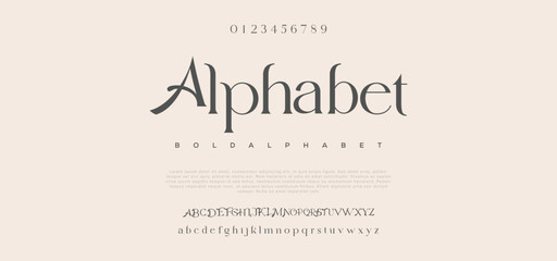 Alphabet Abstract minimal modern alphabet fonts. Typography technology vector illustration - obrazy, fototapety, plakaty