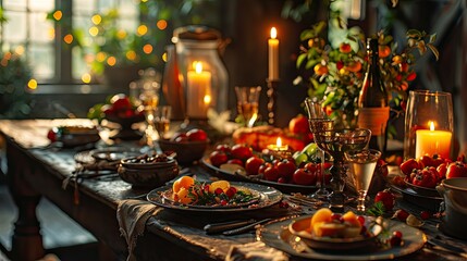 Festive Dinner, Background HD, Illustrations