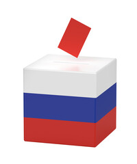 Ballot box with the flag of Russia
