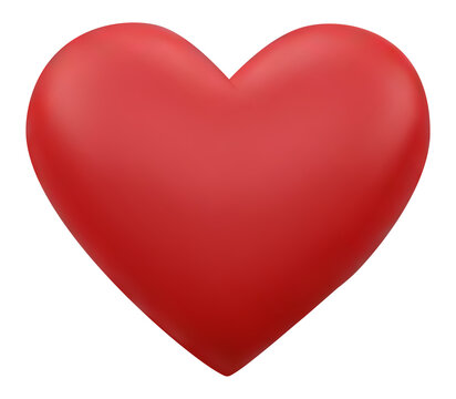 Heart 3D icon. Love symbol 3D cartoon illustration