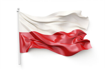 Poland flag, isolated on white background