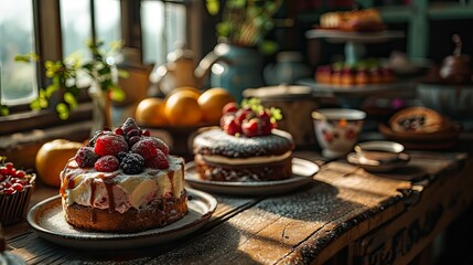 Food Bakery Holiday Happy Birthday Desserts, Background HD, Illustrations