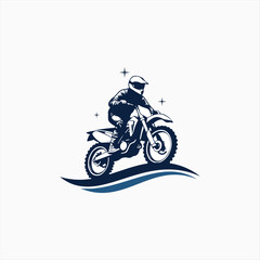 motocross silhouette logo vector - obrazy, fototapety, plakaty