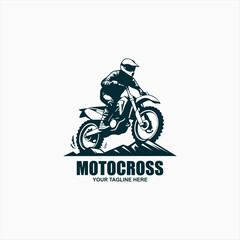 motocross silhouette logo vector