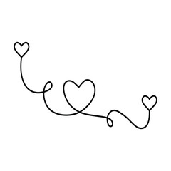 Heart shape love out line vector art illustration continuous one line drawing