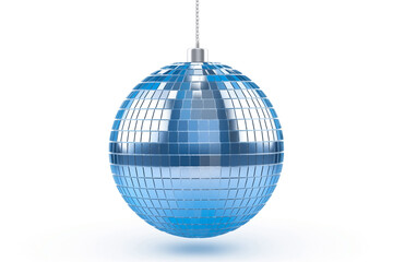 disco ball blue, hanging, isolated on white background